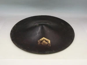 Antique Japanese JINGASA JINKASA Samurai Helmet Hat Yoroi Kabuto Edo Wid:40cm - Picture 1 of 15