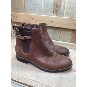 US8 Rockport Womens Brown Ankle Chelsea Boots Booties Brown Leather Upper - Picture 1 of 7