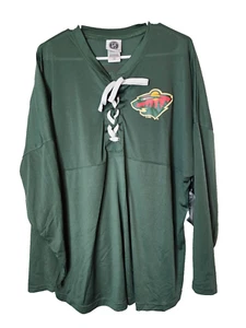 Camiseta deportiva retro Minnesota Wild NHL Spirit con cordones para mujer M manga larga nueva con etiquetas - Imagen 1 de 7
