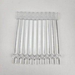 X10 NEW LEGO 42445 Trans Clear Bar 12L 1 X 2 Plate End Solid Studs Round End - Picture 1 of 3