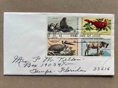 Conservación de vida silvestre 1464-67 (negro de 4) dirección FDC 1972 San Francisco CA Foto 1 de 2