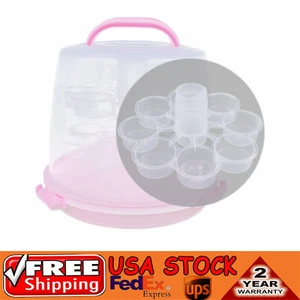 24 Cupcake Träger Kuchenträger Halter Tragbar 3 Ebenen Cupcake Transportbox - Bild 1 von 12