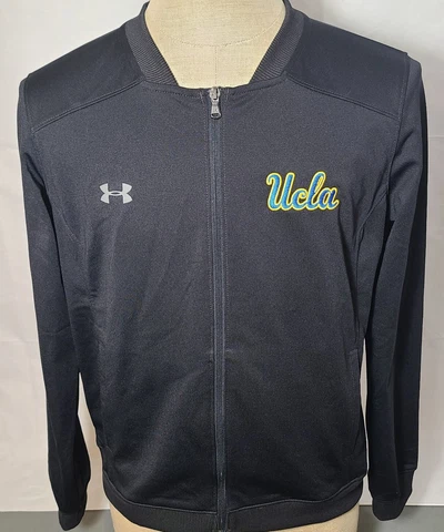 Under Armour Fitted UCLA Bruins Full Zip Black Track Jacket Womens Large Used Cover