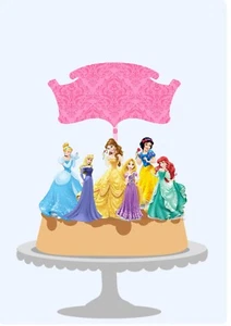 Personalized Disney Royal Princesses Gala Cake Topper - Picture 1 of 1