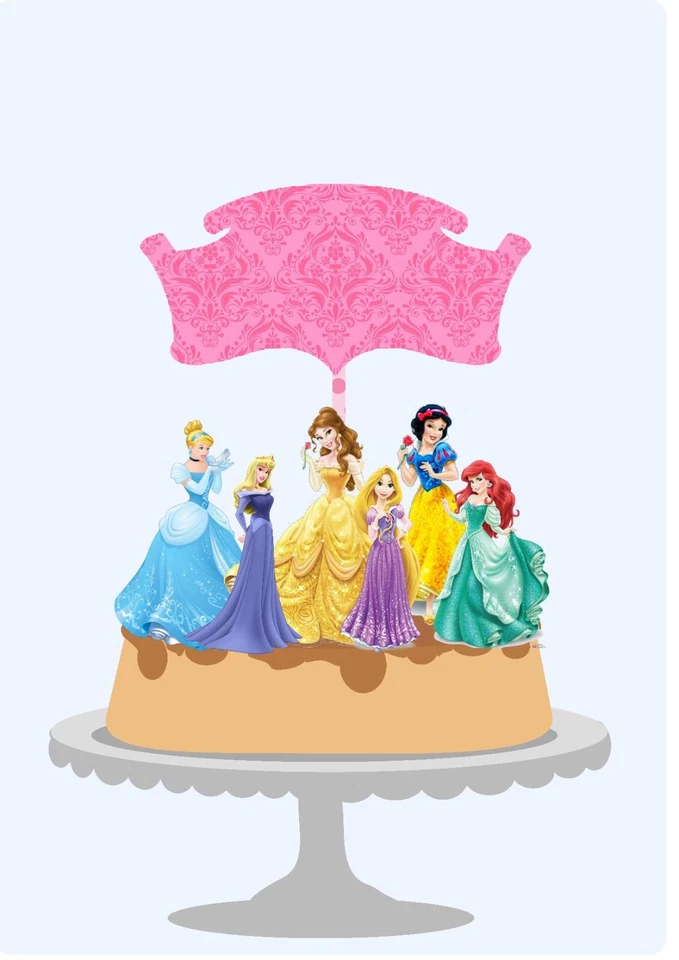 Personalized Disney Royal Princesses Gala Cake Topper - Image 1 of 1