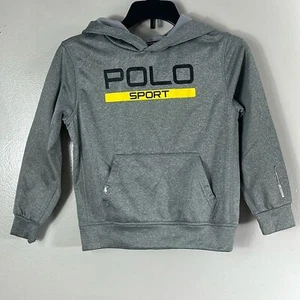Polo sport performance hoodie grey pull over kids boys size 6 - Picture 1 of 7