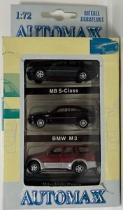 AUTOMAX 1/72 - JUEGO DE 3x MB CLASE S BMW M3 Y MITSUBISHI PAJERO MODELOS DIECAST - Imagen 1 de 2