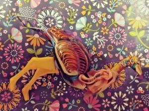 POUSSETTE VINTAGE DIMANCHE AUTRUCHE WINDUP JOUET EN ÉTAIN JAPON JAMBES CELLULOÏD - Photo 1/12