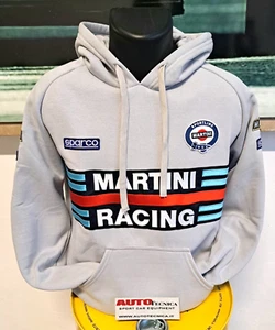 FELPA CON CAPPUCCIO TAGLIA S MODELLO HOODIE SPARCO MARTINI RACING COLORE GRIGIO - Picture 1 of 3
