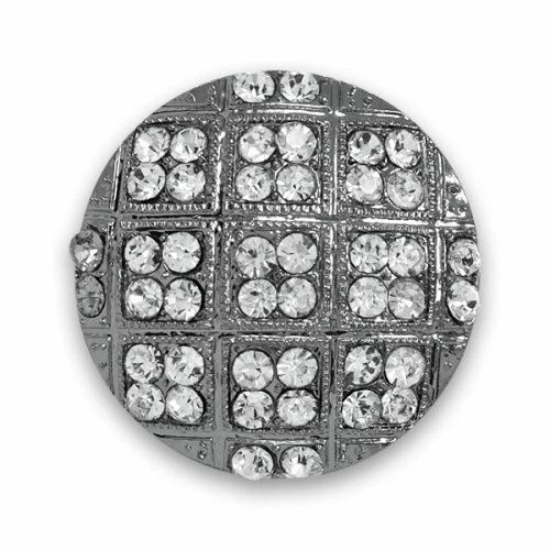 Expo Round Box Pattern Rhinestone Button - Image 1 of 1