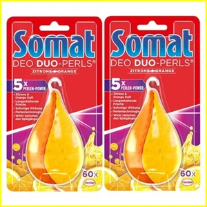 Somat DEO Duo Perls Dishwasher Air Freshener Scent Lemon & Orange (Pack of 2) - Picture 1 of 1
