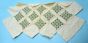 Handmade Original Cathedral Windows Cotton Patchwork quilted table runner 12x20" - Picture 1 of 3