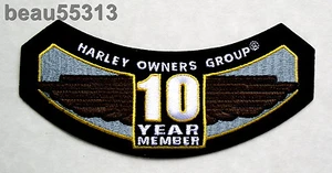 ⭐HARLEY DAVIDSON OWNERS GROUP HOG H.O.G. 10 YEAR MEMBER VEST JACKET PATCH - Picture 1 of 1