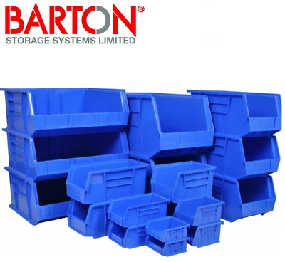 Blue Plastic Part Lin Bins - S - XL Component Storage Boxes Picking Bin Workshop - Image 1 of 4