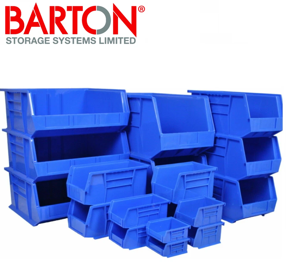 Blue Plastic Part Lin Bins - S - XL Component Storage Boxes Picking Bin Workshop - Image 1 of 4