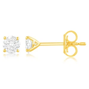 Luminesce Lab Grown 1/2 Carat Diamond Stud Earrings in 9ct Yellow Gold - Picture 1 of 2