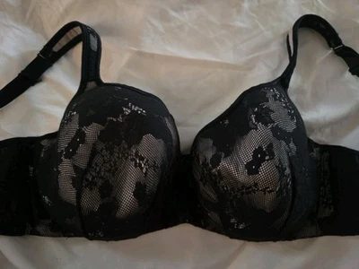 Sujetador mujer Cacique 46C negro encaje ligeramente forrado con aros  Foto 1 de 4