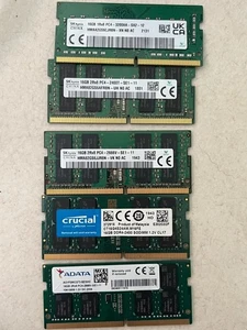 5 x 16GB mix lot pc4-2400 pc4-3200 PC4-2666V SODIMM RAM - Picture 1 of 1