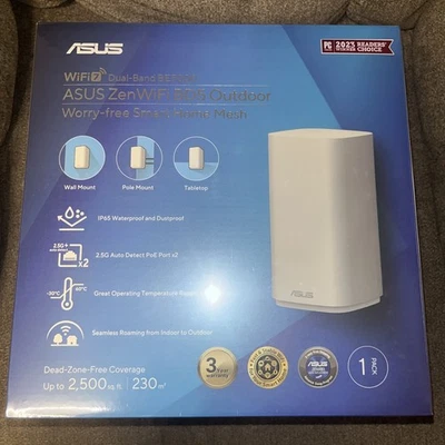 ASUS ZenWiFi BD5 Outdoor Dual-Band WiFi 7 Mesh Router 5000 Mbps 2500 sq ft (1pk) - Image 1 of 2
