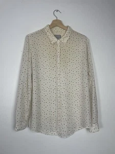Camicia Blusa Pure Collection 100% Seta Taupe Crema Motivo Maculato - Tg 14 - Foto 1 di 9