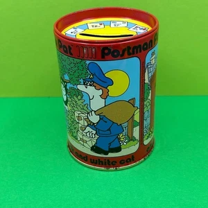 Vintage Postman Pat Cartoon Money Box Bank Tin Royal Mail 1990s 1998 - Picture 1 of 6