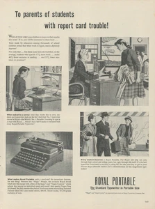 1947 Royal Portable Electric Typewriter Report Card Trouble Vintage Print Ad - Picture 1 of 1