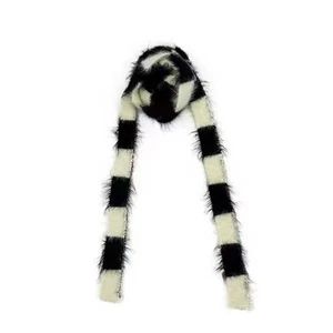 Y2k Striped Scarf Long Skinny Fuzzy Neckerchief Belt Fluffy Scarves Acubi Gru... - Picture 1 of 7