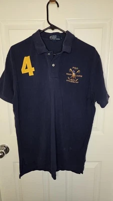 Polo Ralph Lauren RLPC #4 Men's Blue Polo Shirt Size Large Vintage - Image 1 of 4