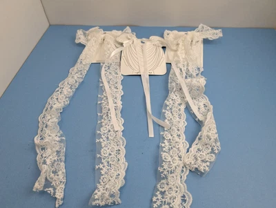 Lote de 3 laços de gravata para cabelo de renda branca Forever 21 - Imagem 1 de 4