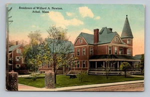 Postal MA Athol Massachusetts Residencia de Willard A. Newton de colección - Imagen 1 de 2