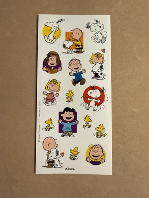 HALLMARK Peanuts Gang Snoopy Characters Sticker Sheet Woodstock Charlie Lucy Stickers NEW