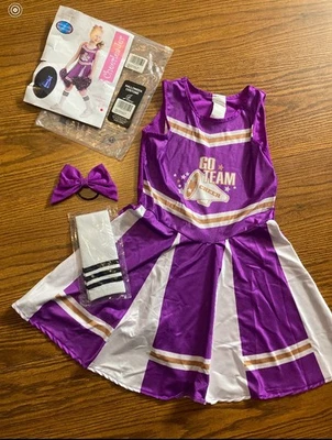 Niños Niñas Vestido con Medias Púrpura Animadora Animador Uniforme Disfraz Talla L Foto 1 de 4