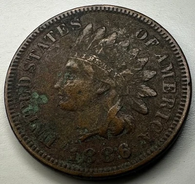 1886 Indian Head Cent R92 - Image 1 of 2