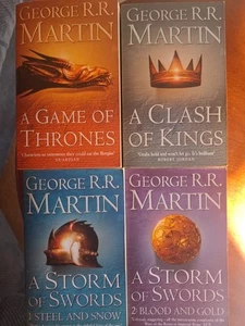 A Game Of Thrones Books 1, 2 & 3 By George R. R. Martin, Small Paperbacks  - Picture 1 of 19