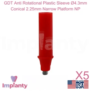 5x GDT Manicotto Plastica Antirotazione Ø4,3mm Conico 2,25mm Piattaforma Stretta NP - Foto 1 di 5