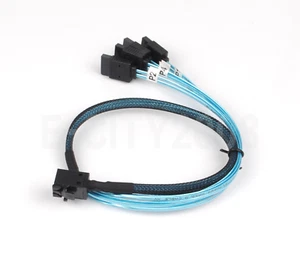 Mini SAS SFF-8643 Target to 4 SATA 7pin Host Hard Disk Data Server Raid Cable - Picture 1 of 8