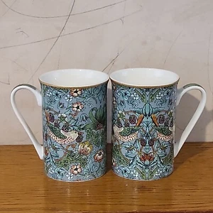 Leonardo Collection Fine China 2 Mugs The Strawberry Thief - Picture 1 of 11