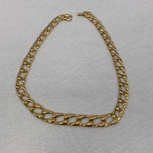 Vintage Signed Napier Gold Tone SQUARE CHAIN link Necklace Pat # - Picture 1 of 15