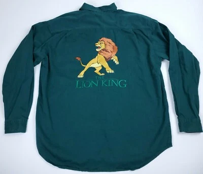 VTG Large 90s The Lion King Shirt Disney Store Embroidered Movie Button Up L/S - Image 1 of 4