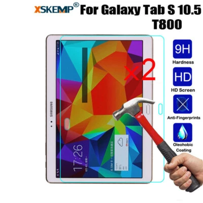2Pcs Tempered Glass Clear Screen Protector Samsung Galaxy Tab S 10.5 T800 T805 - Image 1 of 4