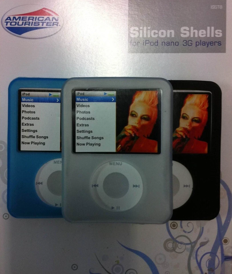 Brand New Silicone Shell cases for iPod Nano 3G x 3 - Black, Clear, Sky Blue - Image 1 of 4