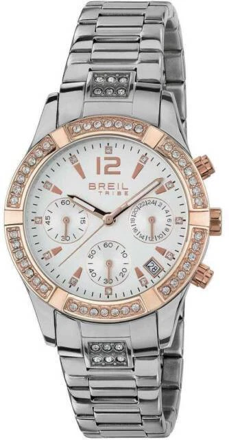 Breil C'est Chic 36mm Cassa in Acciaio Cinturino Argento in Acciaio Orologio da Polso per Donna - EW0426