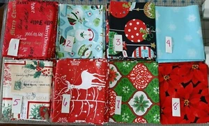 Christmas Quilt Fabric FQ FAT QUARTERS Ornaments Snowflakes Postal Snowman U Pic - Picture 1 of 11