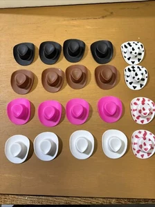 20PCS Plastica Mini Western Cowboy Cowgirl Cappello Carino Cappello in Miniatura per Accesso Festa - Foto 1 di 1