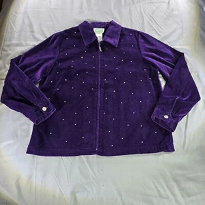 Quacker Factory Jacket Womens Small Rhinestone Velvet Modern Bedazzled - Picture 1 of 10