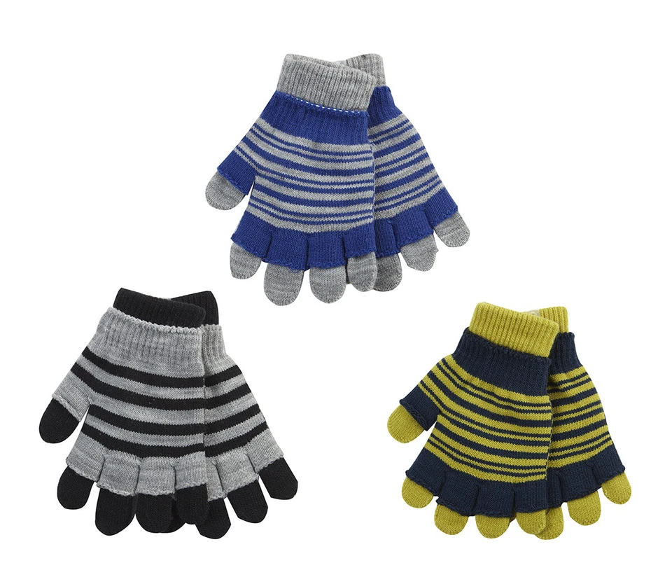 STREET ESSENTIALS Boys Girls Kids Magic Gloves Stretchy Knitted Winter Warm Soft School Multibuy