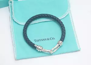 Bracciale Tiffany & Co. Argento Nodo Paloma Picasso Pelle Nero - Foto 1 di 5