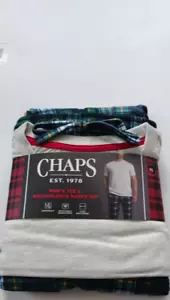 Men’s Chaps Solid Henley & Plaid Microfleece Sleep Pant Set/ Size medium - Picture 1 of 2
