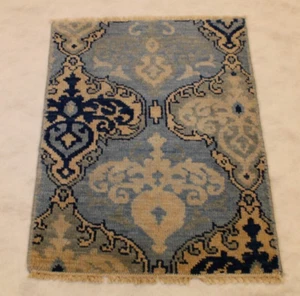 2'0" x 3'0" ft. Kashmir Ocean Breeze Oriental Hand Knotted Area Traditional Rug - Picture 1 of 8