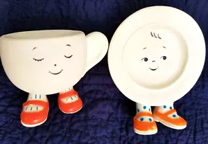 Louis A Boettiger CUP PLATE cigolante bagno giocattoli Walking Joy USA 1974 free standing - Foto 1 di 8